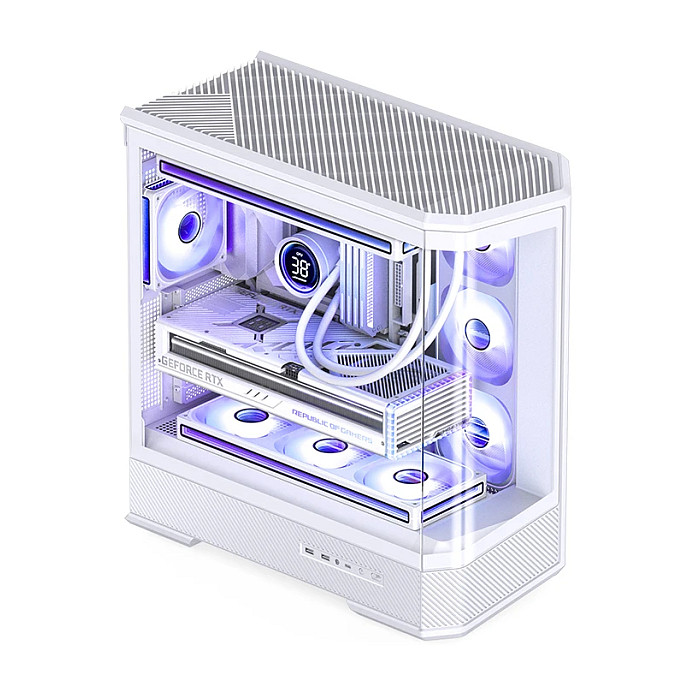 Kasë PC Jonsbo D400 / Midi Tower / ATX / Tempered Glass - Bardhë - 7