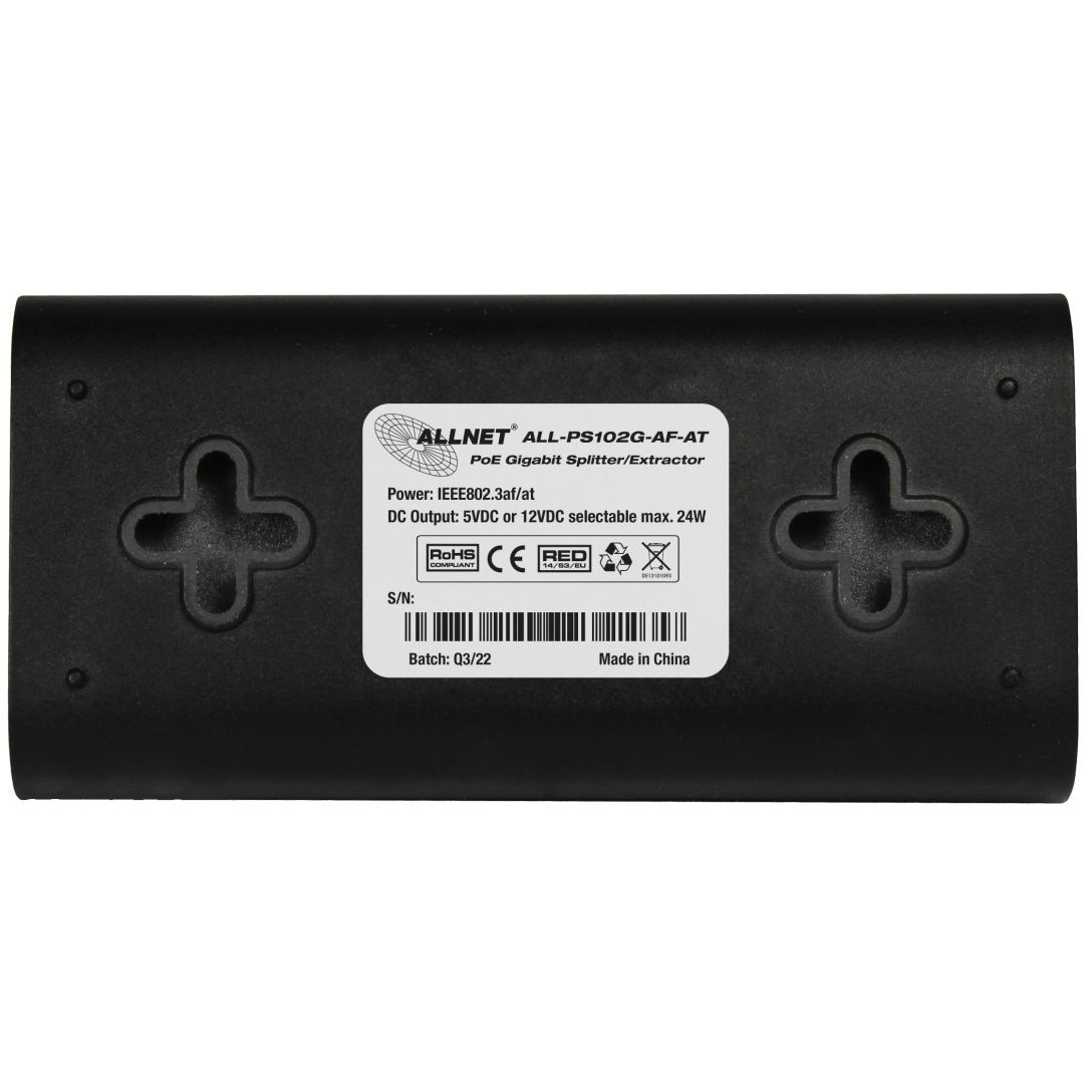 ALLNET ALL-PS102G-AF-AT PoE Splitter Gigabit 24W – IEEE 802.3af/at 5V/12V Switchable Extractor - 3