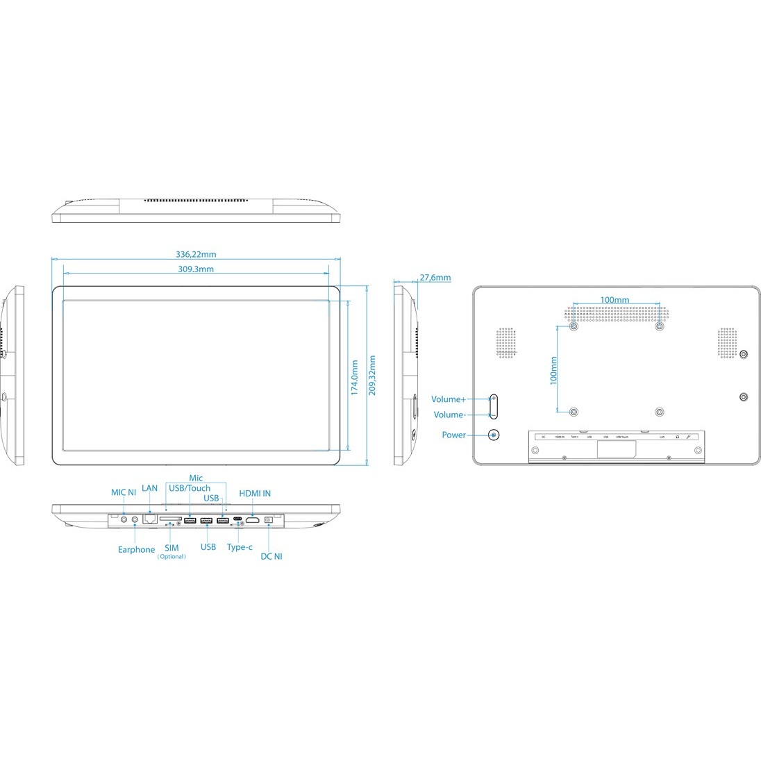 Ekran Intelegjent ALLNET High Performance Display / 14" / RK3588 / LTE / NFC / PoE / HDMI - Zezë - 4