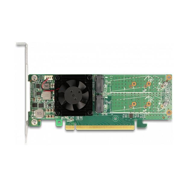 Kartë Zgjerimi Delock 90078, PCI Express 3.0 x16, 4x M.2 NVMe Key M, 2242/2260/2280, deri në 32Gbps, Broadcom PEX8747, Low Profile - 5