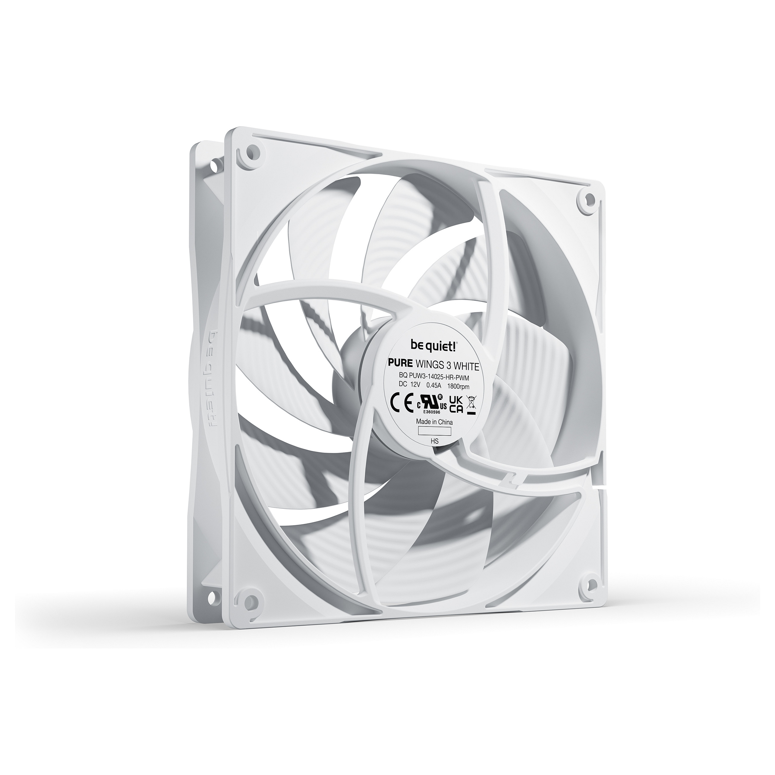 Ftohës për Kasë be quiet! Pure Wings 3 / 140mm / 25mm / 1800 RPM / PWM / 72.2 CFM / 2.44 mmH₂O – Bardhë - 2