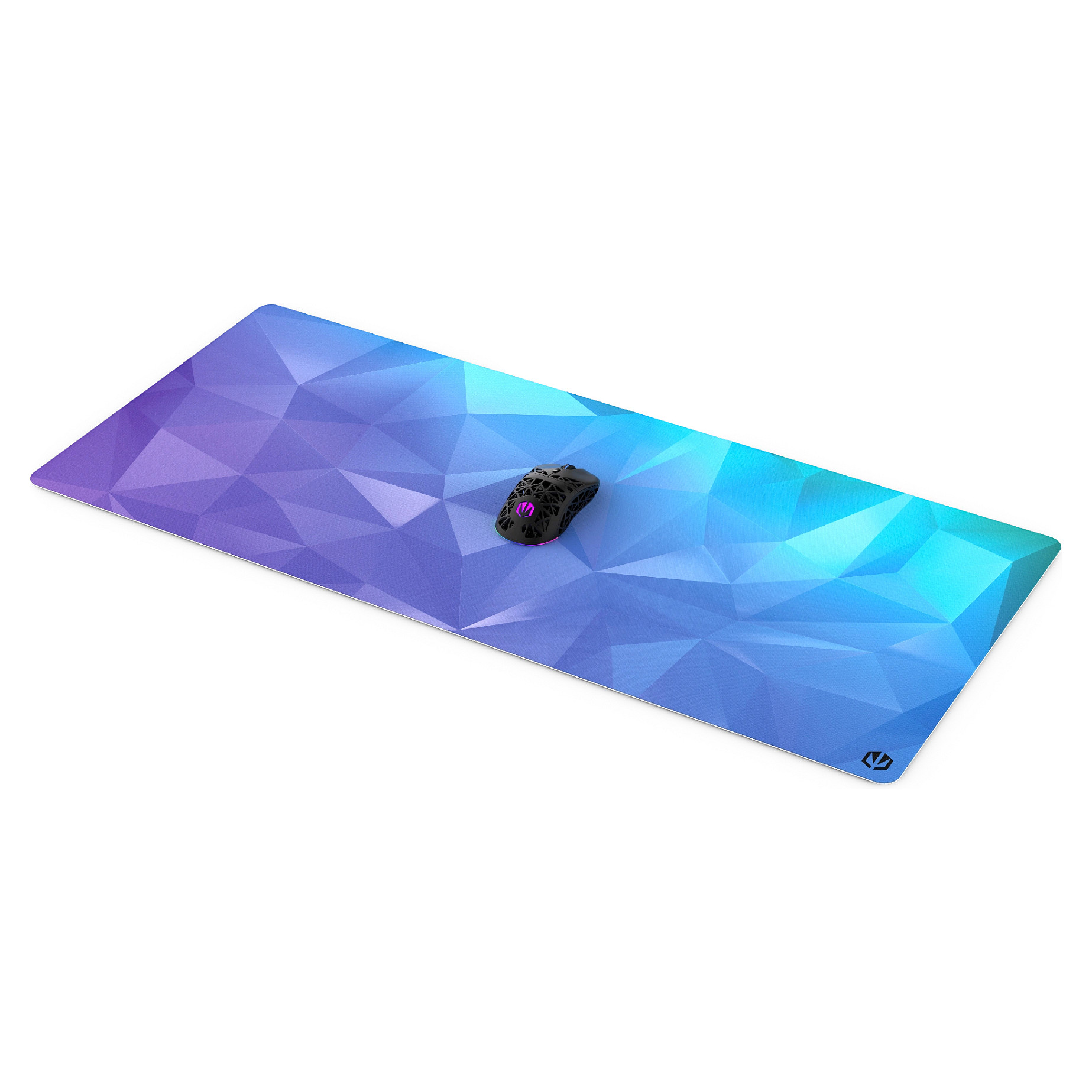 Mauspad Gaming Endorfy Crystal Blue XL / Sipërfaqe Rezistente ndaj Lagështisë / Baza Anti-rrëshqitëse / 900 × 400 × 3 mm - Zezë/Blu - 2