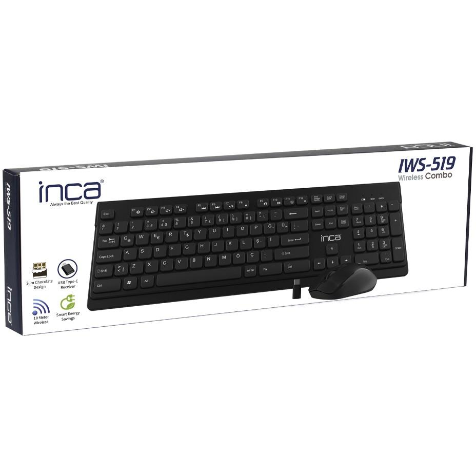 Combo (Tastierë & Maus) INCA IWS-519, Wireless, USB-C/A, Full-Size, 104 Taste, 12 Taste Multimediale, Ergonomik - Zezë - 7