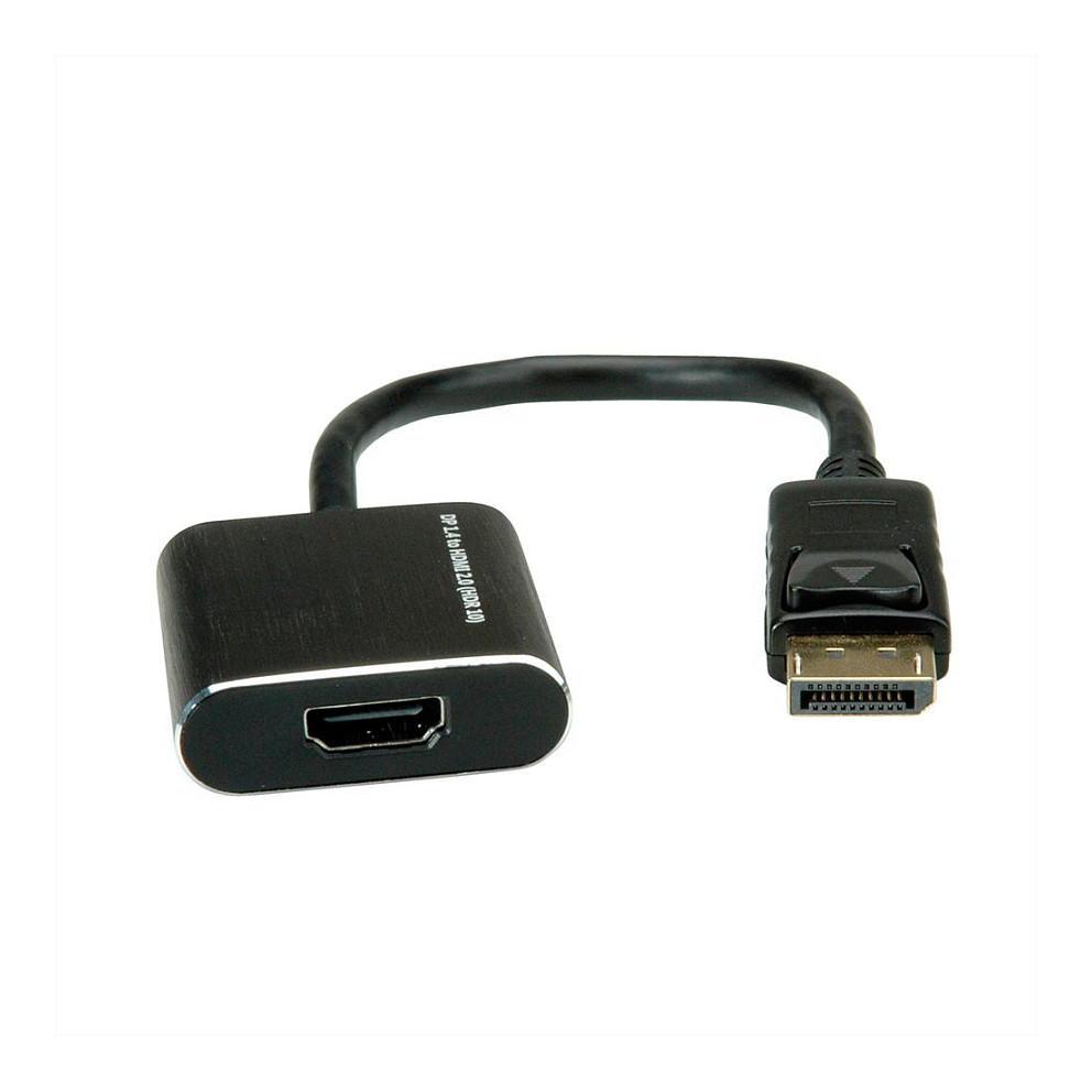 Adapter ROLINE 12.03.3164 / DisplayPort në HDMI / 4K 60Hz / HDR10 / 0.15m - Zezë - 4