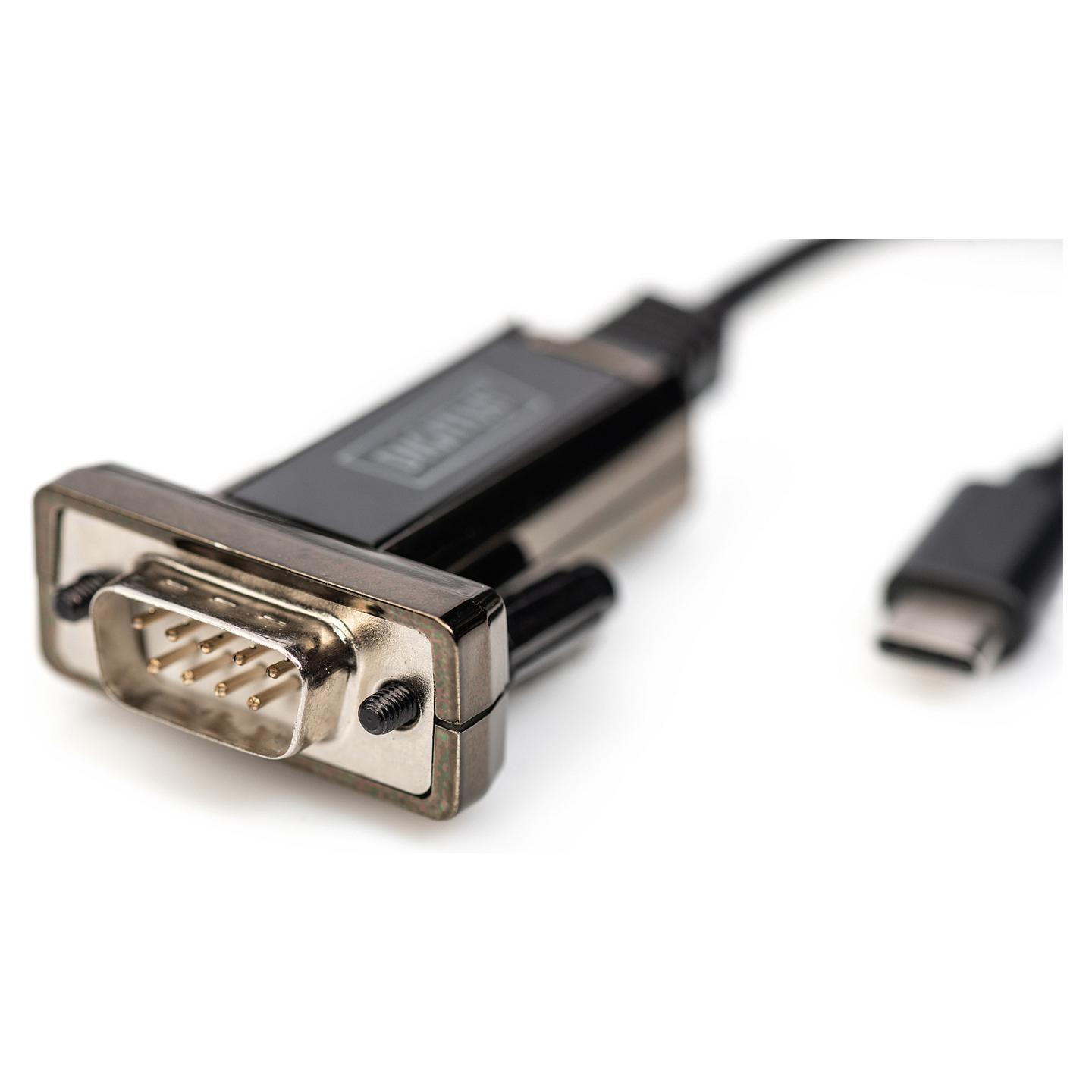 Adapter DIGITUS DA-70166, USB-C në RS-232, D-Sub 9-pin Mashkull, USB 2.0, 1 m – Zezë - 2