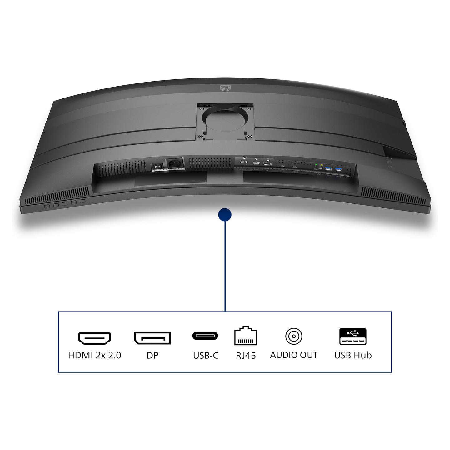 Monitor Philips 34B2U5600C, 34", WQHD VA Curved, 120Hz, 4ms, HDMI + DP 1.4 + USB-C - Zezë - 10