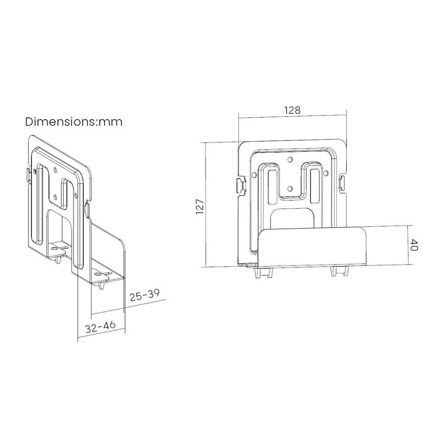 Mbajtëse për Media Player Equip 650896 , për mur , 25–39mm , deri 1kg , e rregullueshme - Zezë - 16
