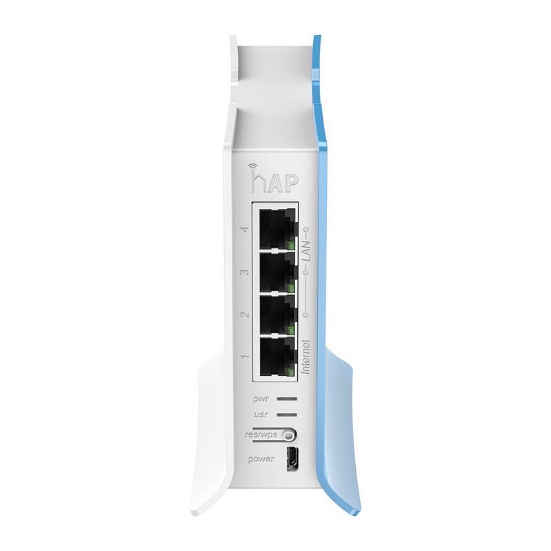 Access Point MikroTik hAP lite TC, Wi-Fi 4, 2.4GHz, 2×2 Dual-Chain, 4× Fast Ethernet, RouterOS - Bardhë/Blu - 2