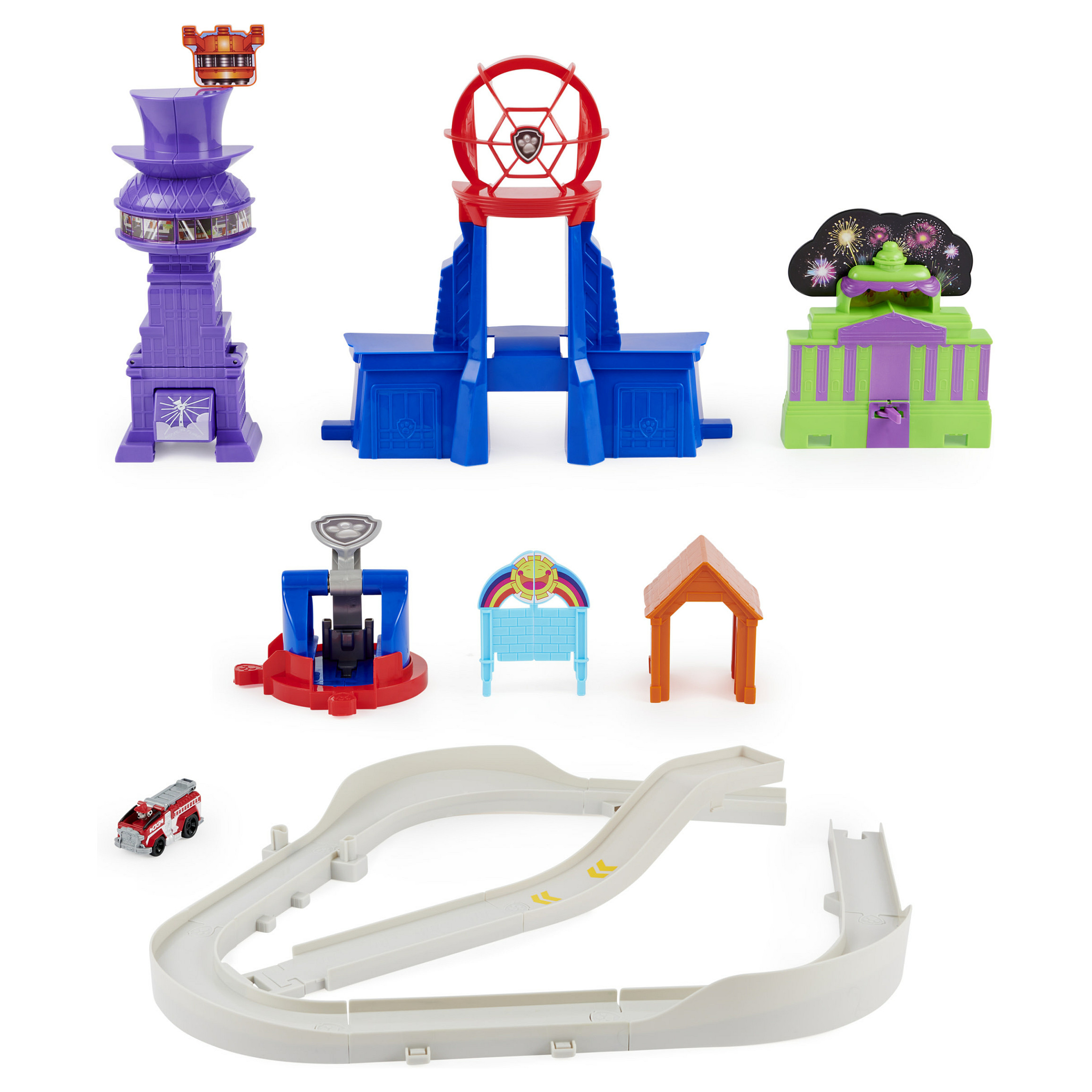 Lodra Spin Master PAW Patrol True Metal Total City Rescue Playset – Marshall / 1:55 Scale / 3 Rescue Scenes / Rotating Launcher - MIx - 7