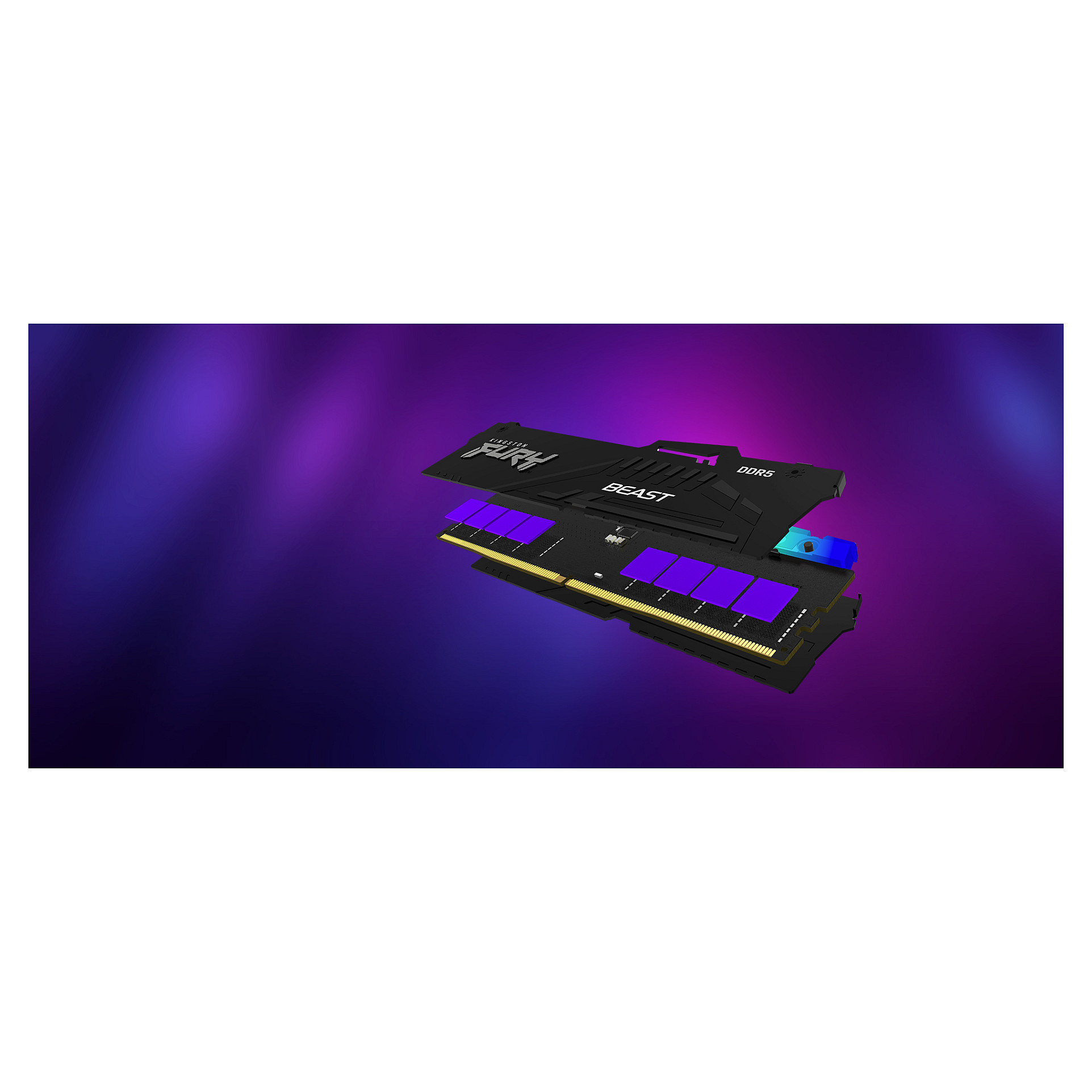 RAM Memorie DDR5 Kingston FURY Beast RGB / 16GB / DIMM / 6400MT/s / CL32 / ECC - Zezë - 12