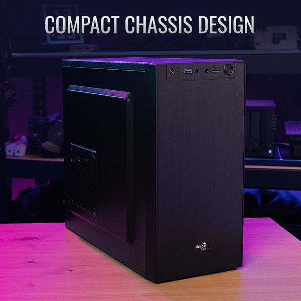 Kasë PC Aerocool CS-108 / Mini Tower / Micro-ATX + Mini-ITX / 1x 80mm Fan / ATX - Zezë - 2