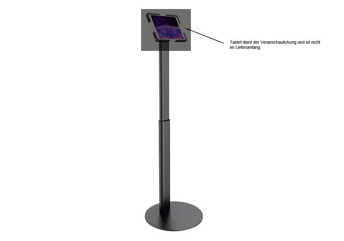 Mbajtëse për Monitor ALLNET VesaFLEX120BL / 8–24" / deri 9.1kg / VESA 75x75 & 100x100 / Lartësi e Rregullueshme / Montim në Dysheme - Zezë - 2