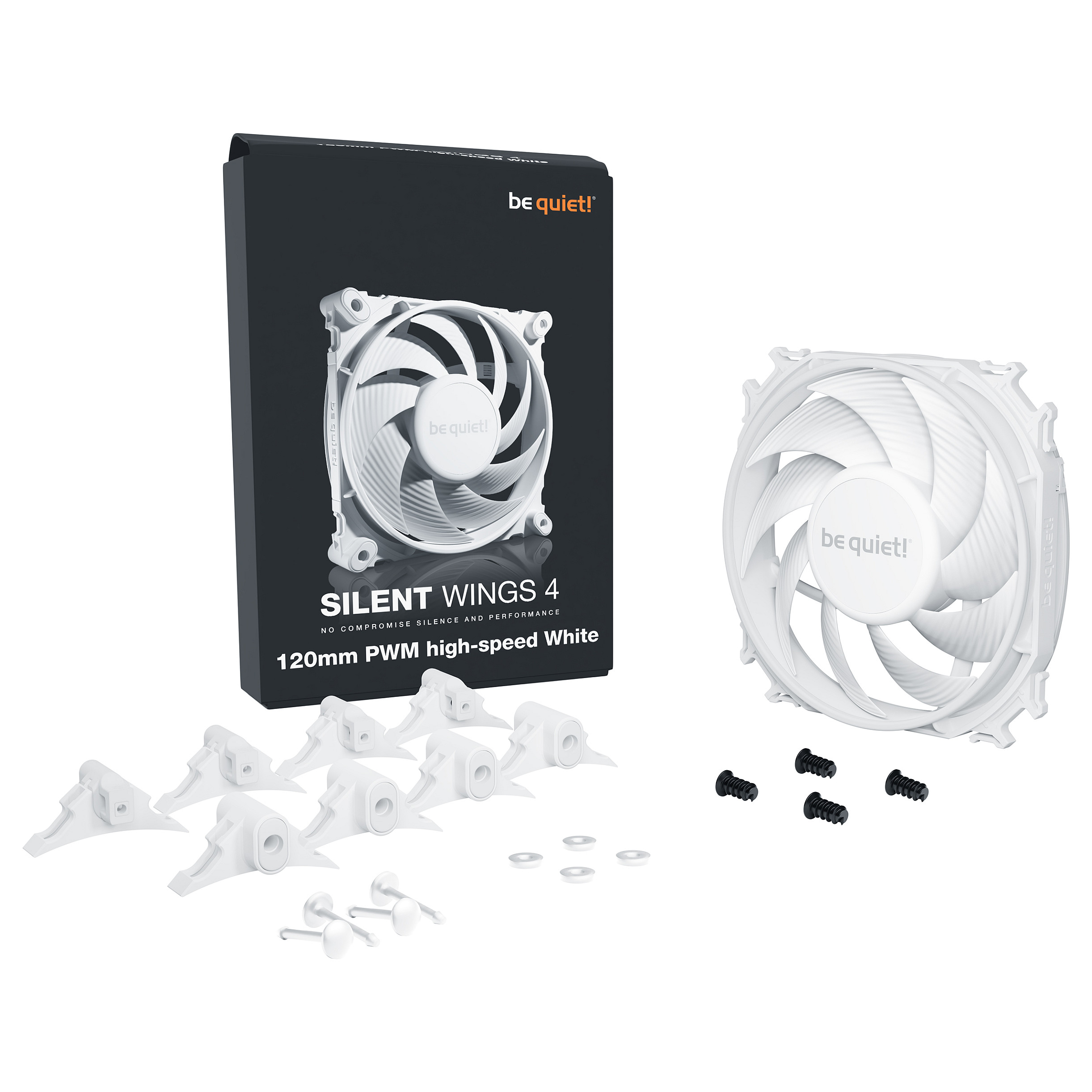 Ftohës për Kasë be quiet! Silent Wings 4 / 120mm / 25mm / 2500 RPM / PWM / 76.7 CFM / 3.96 mmH₂O – Bardhë - 4