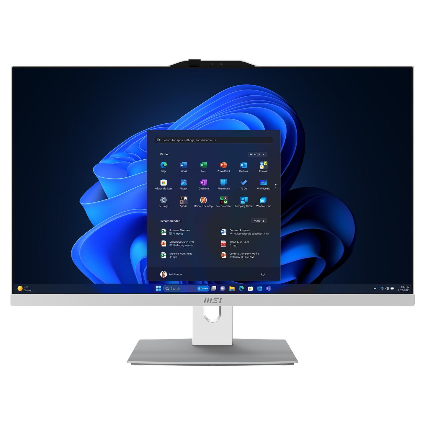 AIO MSI Modern AM272P 1M-1426AT, Core 5 120U, 16GB DDR5, 512GB, 27" FHD IPS 75Hz, Intel Graphics, Tastierë & Maus - Bardhë - 12