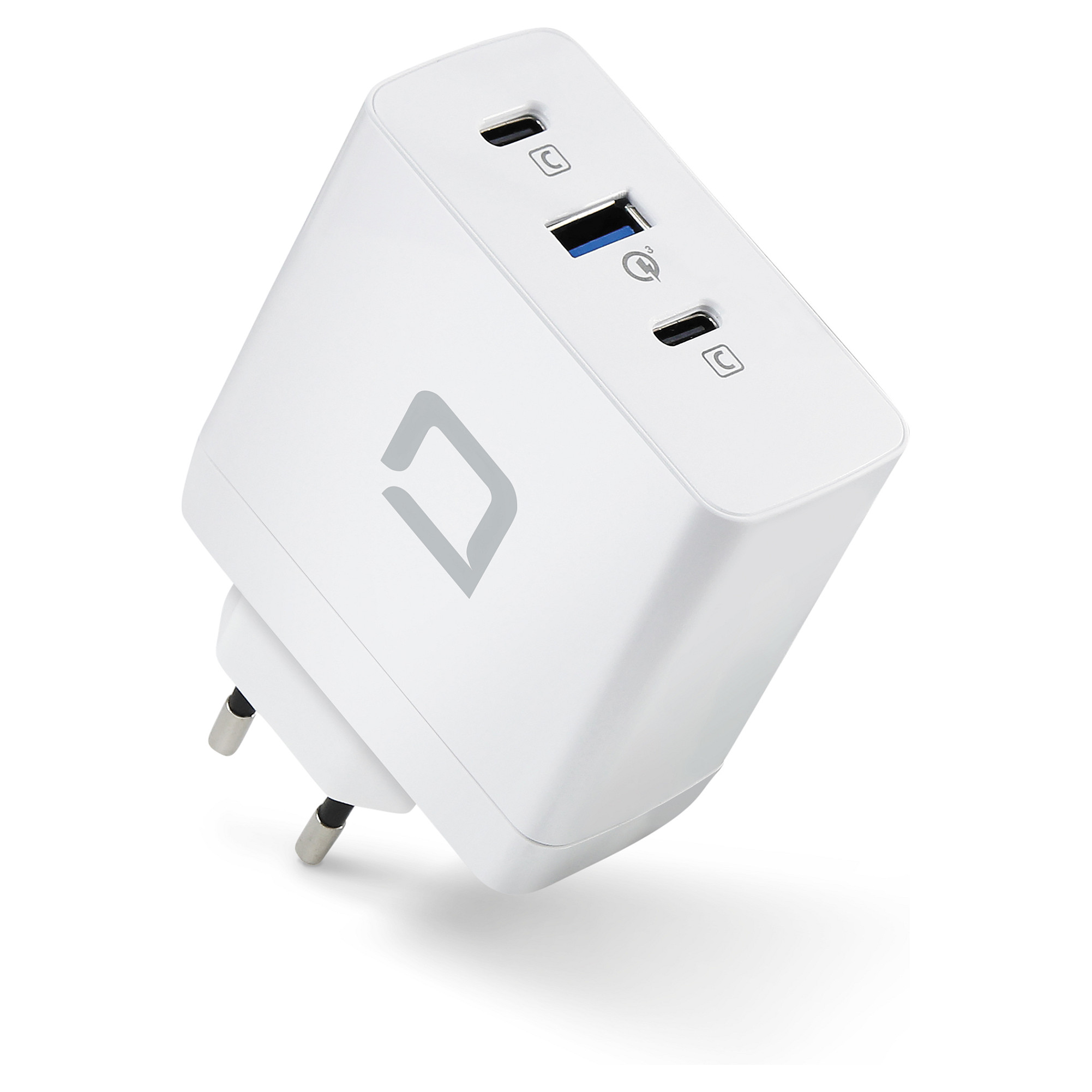 Adapter për Laptop DICOTA D31983 / 100W / GaN / USB-C PD / 2 × USB-C + USB-A - Bardhë - 4