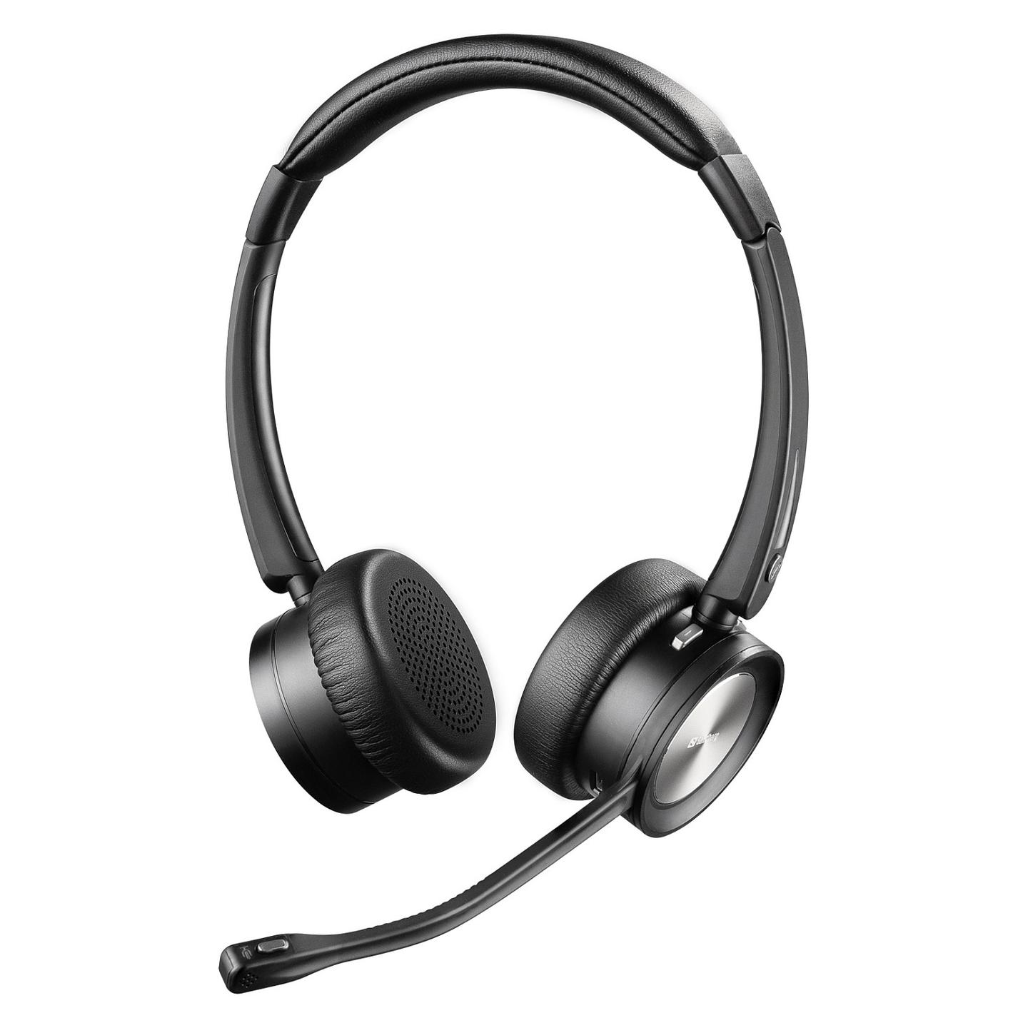 Kufje pa kabllo Sandberg Wireless Office Headset Pro+ / Stereo / Bluetooth 5.2 / Mikrofon me reduktim zhurme / 30 m / Bazë karikimi – Zezë - 6