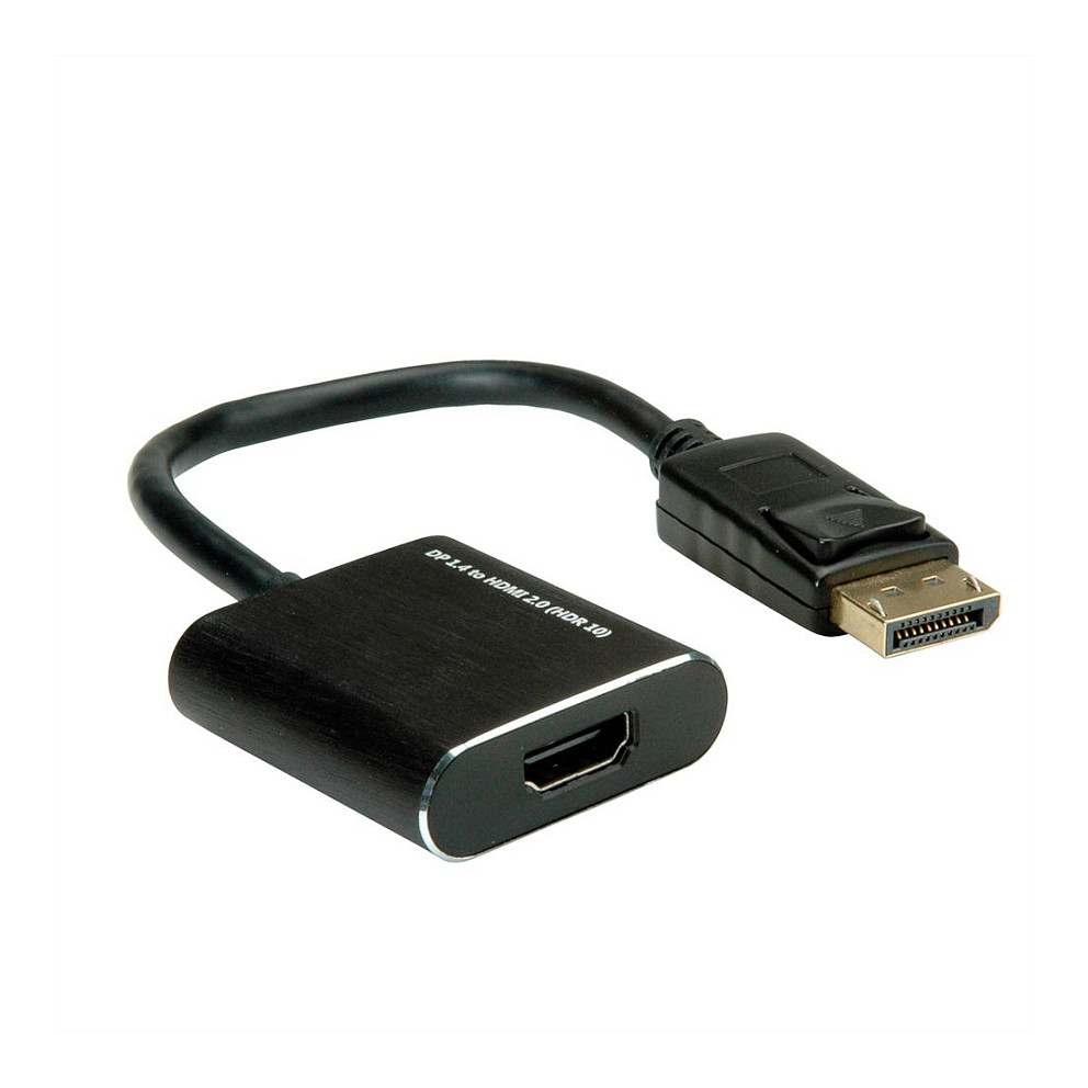 Adapter ROLINE 12.03.3164 / DisplayPort në HDMI / 4K 60Hz / HDR10 / 0.15m - Zezë - 2