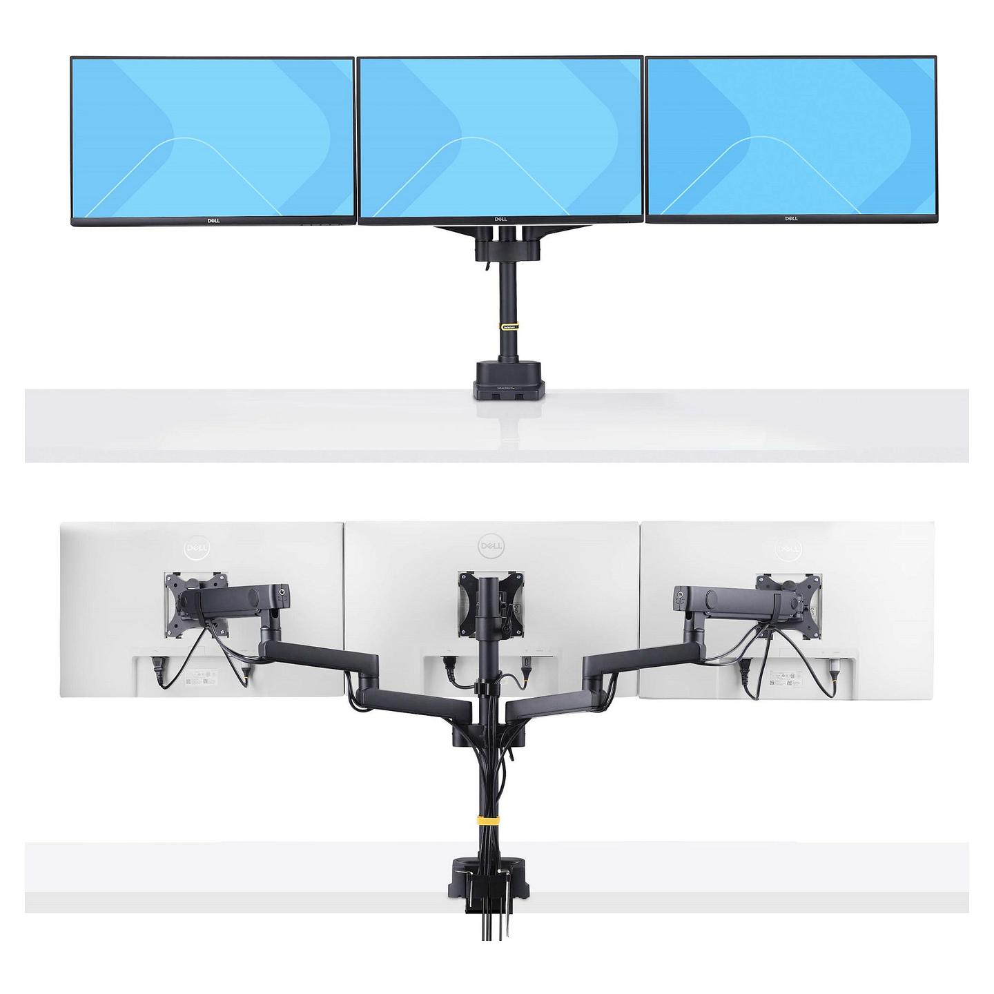 Mbajtëse për Monitor StarTech.com 3MP2AG-MONITOR-ARM , 3 Monitorë , 27" , 7kg për monitor , VESA 75x75 & 100x100 - Zezë - 3