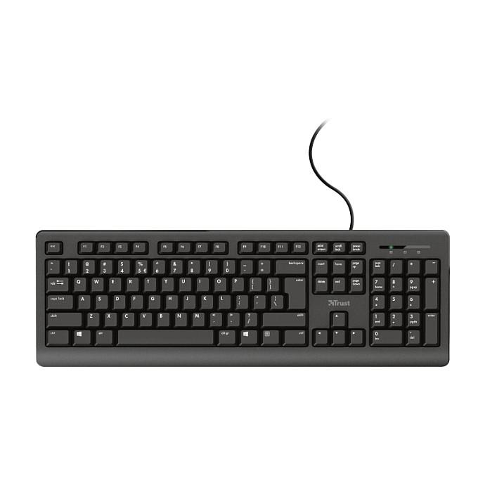 Tastierë me kabllo Trust Primo / USB / Full-Size / QWERTZ / German / 104 Çelësa / 1.8m - Zezë - 8