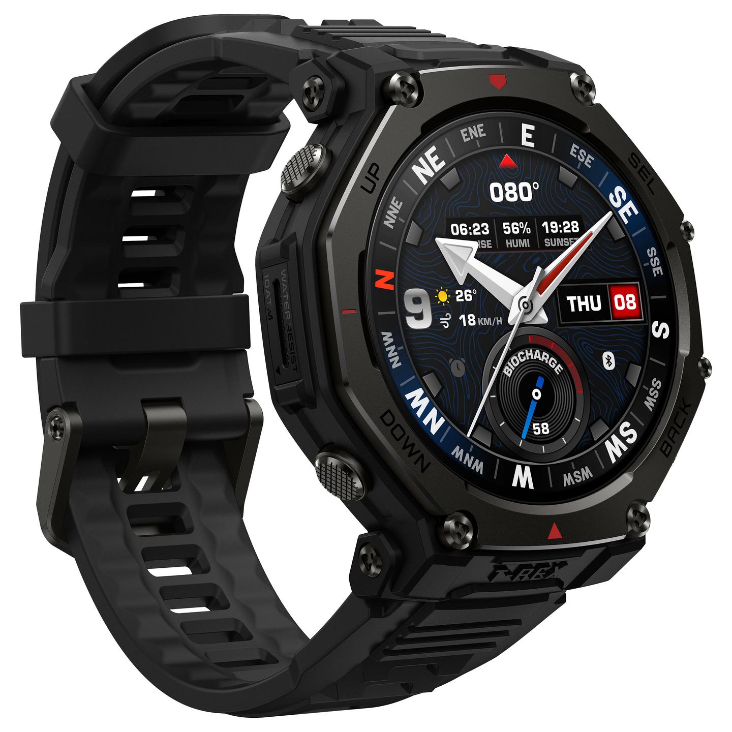 Orë e mençur Amazfit T-Rex 3 Pro, 48 mm, AMOLED 1.5", GPS, Bluetooth 5.2, Wi-Fi, NFC, 10 ATM, Titanium - Zezë - 7