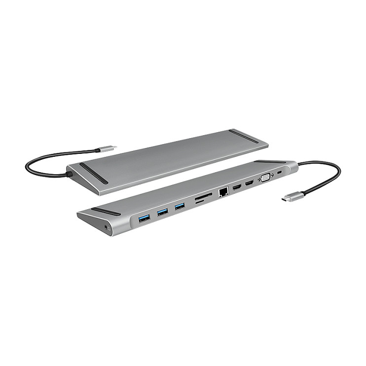 Docking Station LogiLink UA0373 / 2x HDMI + 1x VGA / 3x USB-A / 1x USB-C PD 100W / 1GbE / SD+microSD / Audio – Argjend - 2