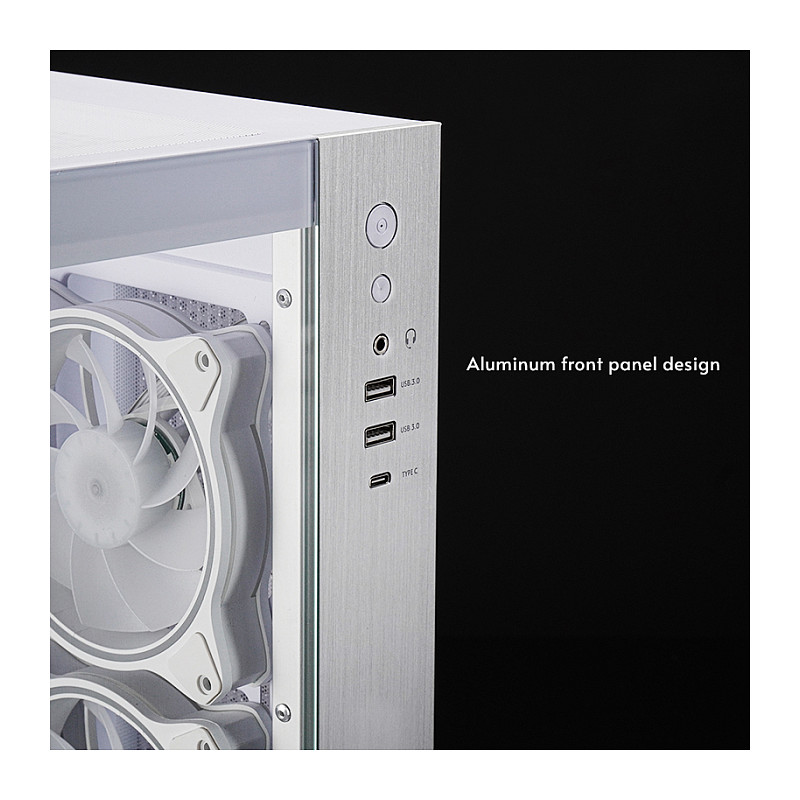 Kasë PC Chieftec Visio GM-30W-TG-OP / Cube / ATX / 3x 120mm ARGB + 2x 120mm ARGB Fan / Tempered Glass / Dual Chamber / 360mm Radiator - Bardhë - 10