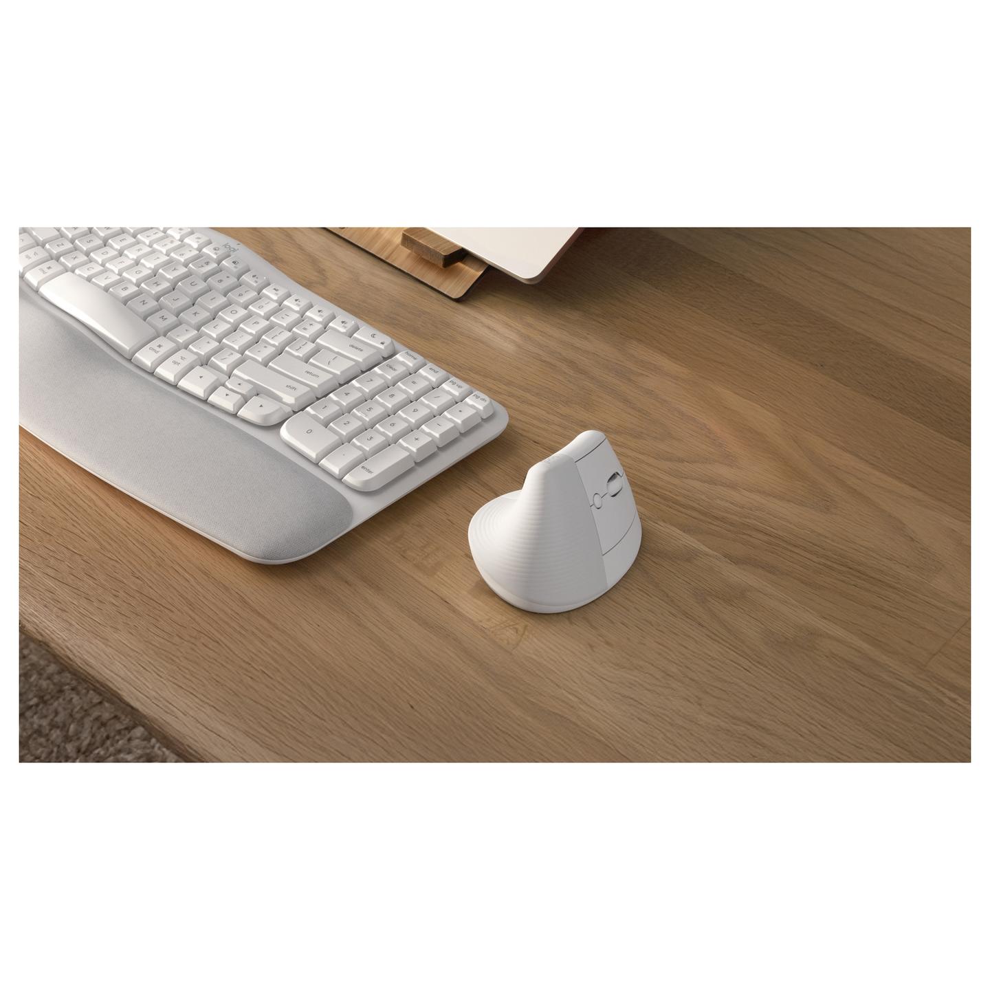 Maus pa kabllo Logitech Lift Vertical Ergonomic / Bluetooth + Logi Bolt / 4,000 DPI / 6 Butona - Bardhë - 10