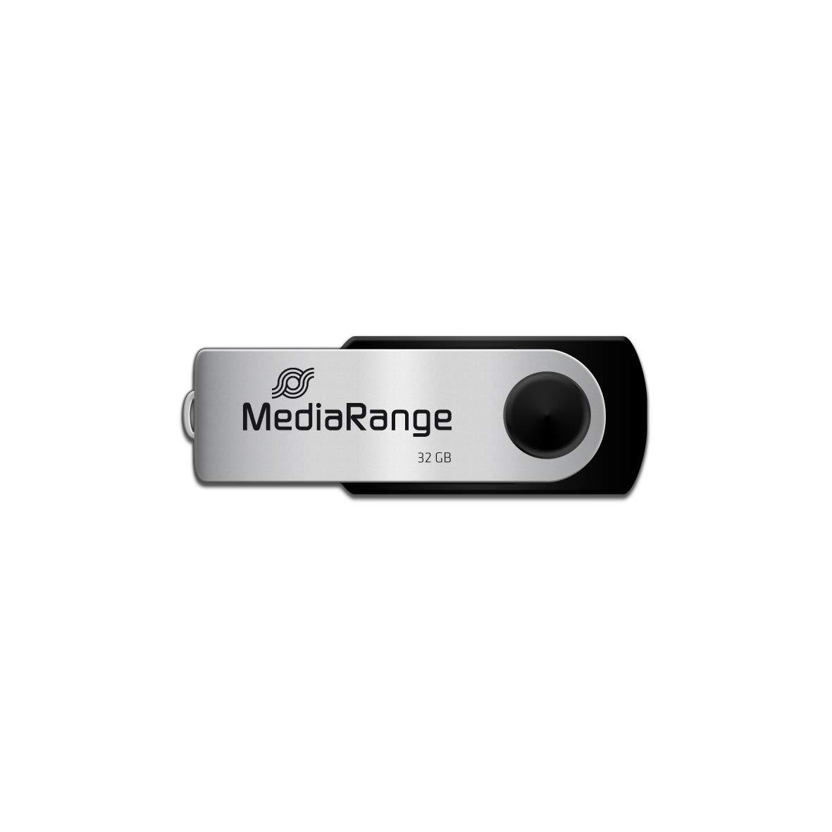 USB Flash Drive MediaRange MR911-2 / 2 x 32GB / USB 2.0 / 17MB/s Read 7MB/s Write - Zezë/Argjend - 2