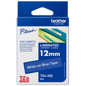 Shirit për Printer 3D Brother Colour Ribbon TZE-535 / TZE535 - Bardhë mbi Blu