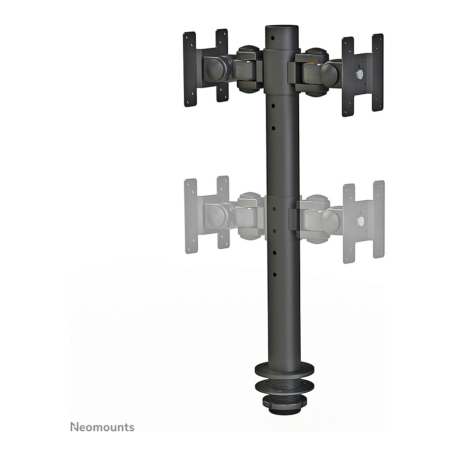 Mbajtëse për Monitor Neomounts / Për 2 Monitorë / Montim në Tavolinë / VESA 75×75–100×100 mm / deri në 10 kg për Monitor / 10–30″ - Zezë - 3