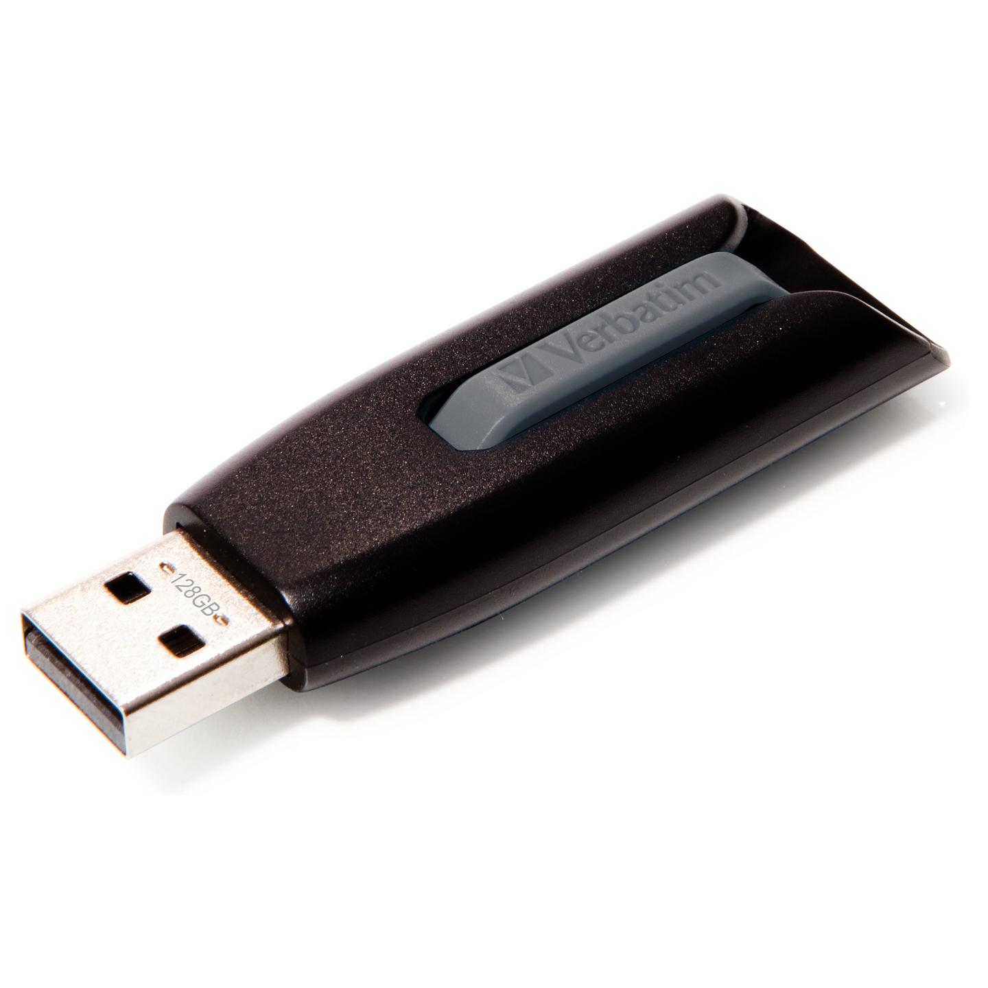 USB Flash Drive Verbatim V3 / 128GB / USB 3.2 Gen 1 / USB Type-A / 80MB/s Lexim / 25MB/s Shkrim / Lidhës rrëshqitës / 58 × 20 × 11mm / 10g - Zezë - 3