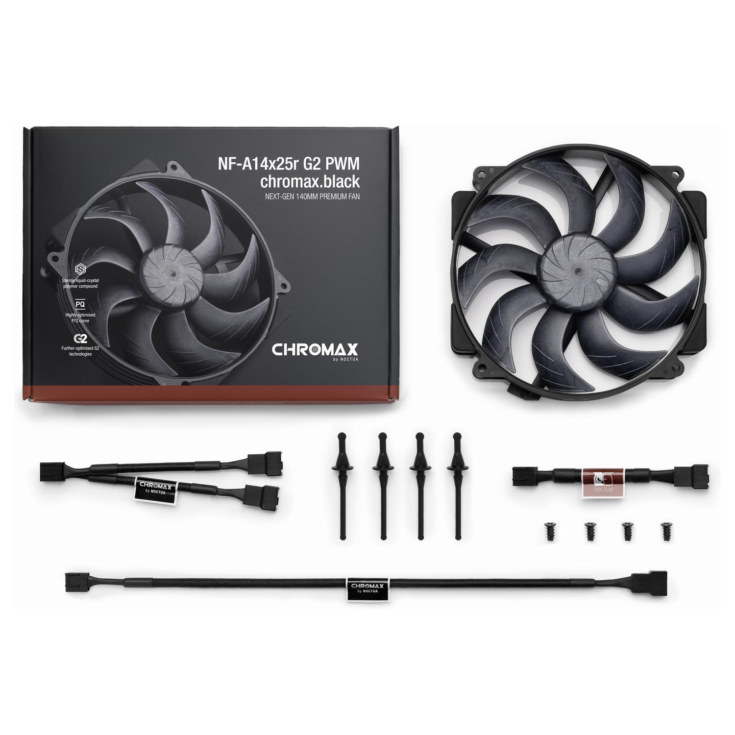 Ftohës për Kasë Noctua NF-A14x25r G2 / 140mm / 1500 RPM / PWM – Zezë - 8
