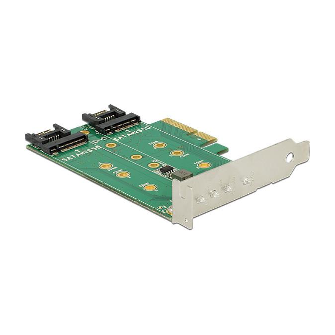 Kartë Zgjerimi PCI Express Delock 89518 / PCIe 3.0 x4 / 2x M.2 Key B SATA + 1x M.2 Key M NVMe / Low Profile - 3