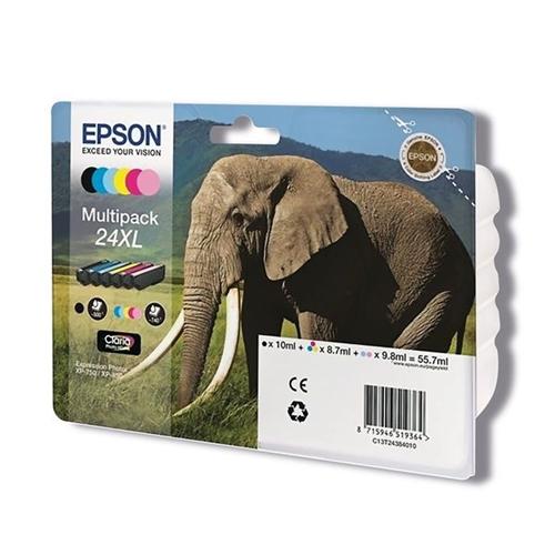 INK Epson 24XL / C13T24384011 / 6 fishekë / 55.7ml / 500 faqe Zezë + 740 faqe Ngjyra – Shumëngjyrësh - 2