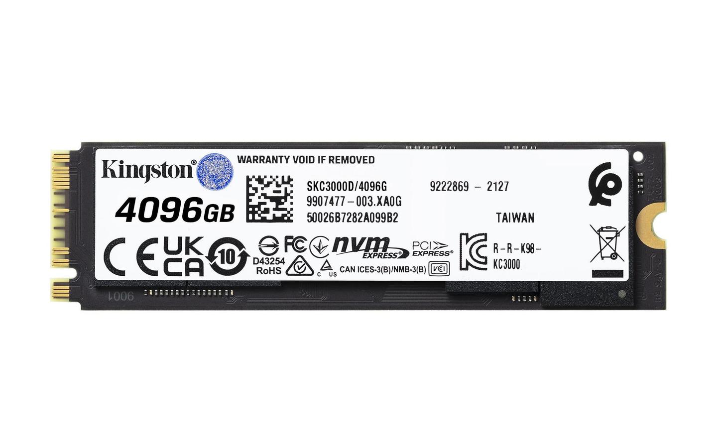 SSD e Brendshme Kingston KC3000 / 4TB / M.2 2280 PCIe 4.0 x4 / 7000MB/s Read / 7000MB/s Write - 3
