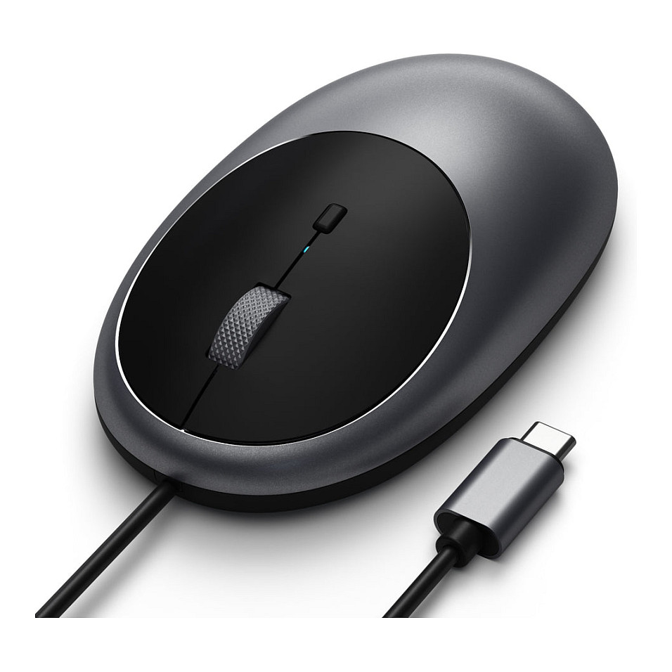 Maus me kabllo Satechi C1 / USB-C / Optik / 3200 DPI / 3 Butona - Gri/Zezë - 3