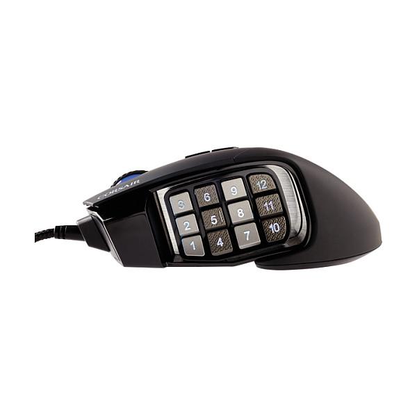 Maus Gaming me Kabllo Corsair Scimitar RGB Elite / 100-18.000 DPI / 17 Butona / 1000 Hz / USB / RGB – Zezë - 4