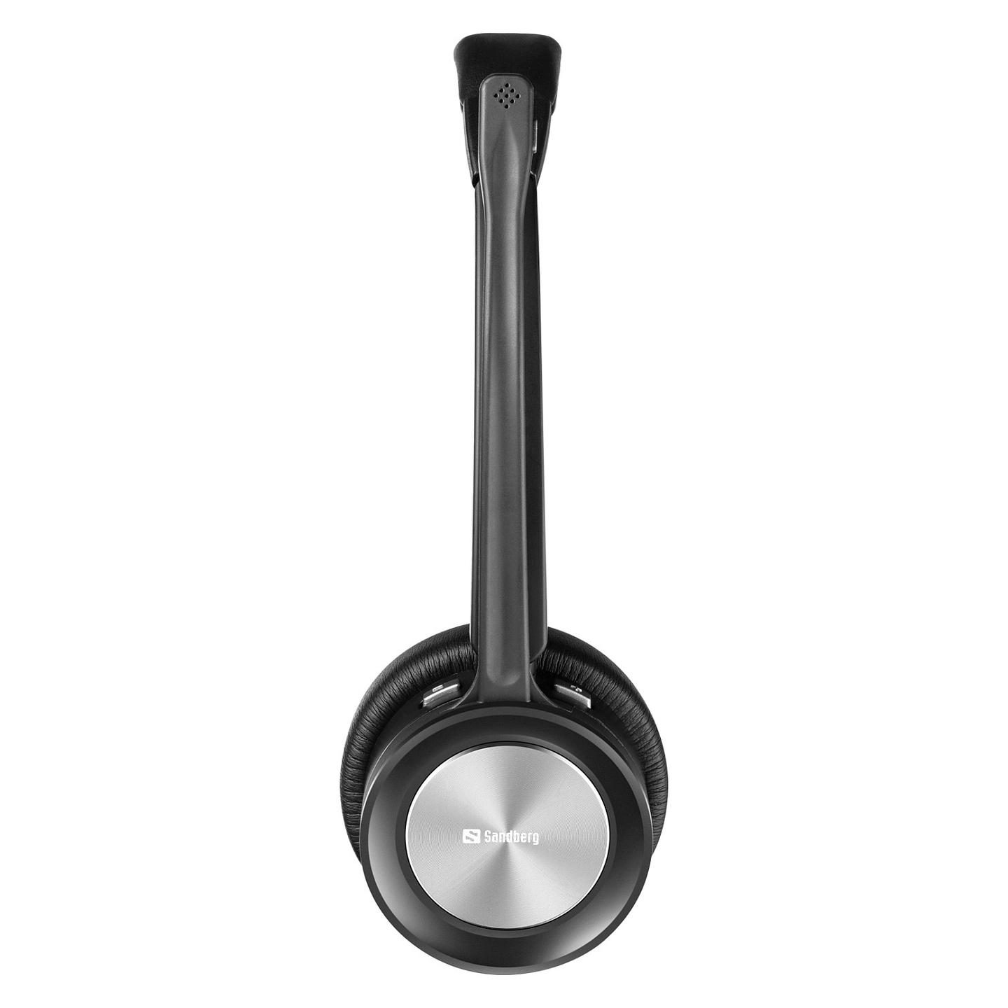 Kufje pa kabllo Sandberg Wireless Office Headset Pro+ / Stereo / Bluetooth 5.2 / Mikrofon me reduktim zhurme / 30 m / Bazë karikimi – Zezë - 3