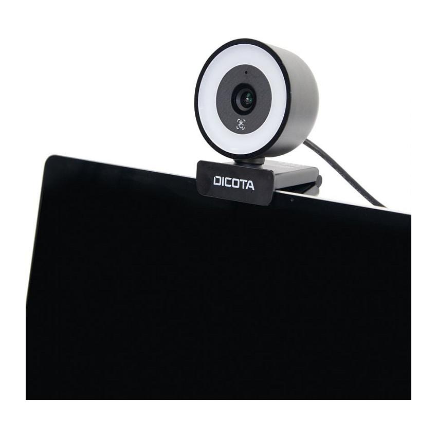Webcam DICOTA D32066, 5MP, 30 fps, USB-A, Autofokus, Mikrofon i Dyfishtë, Ringlight 3 Nivele - Zezë - 5