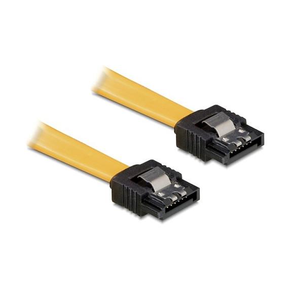 Kabllo SATA DeLOCK 82477, SATA 7-pin në SATA 7-pin, SATA 3 Gb/s, 50 cm - Verdhë
