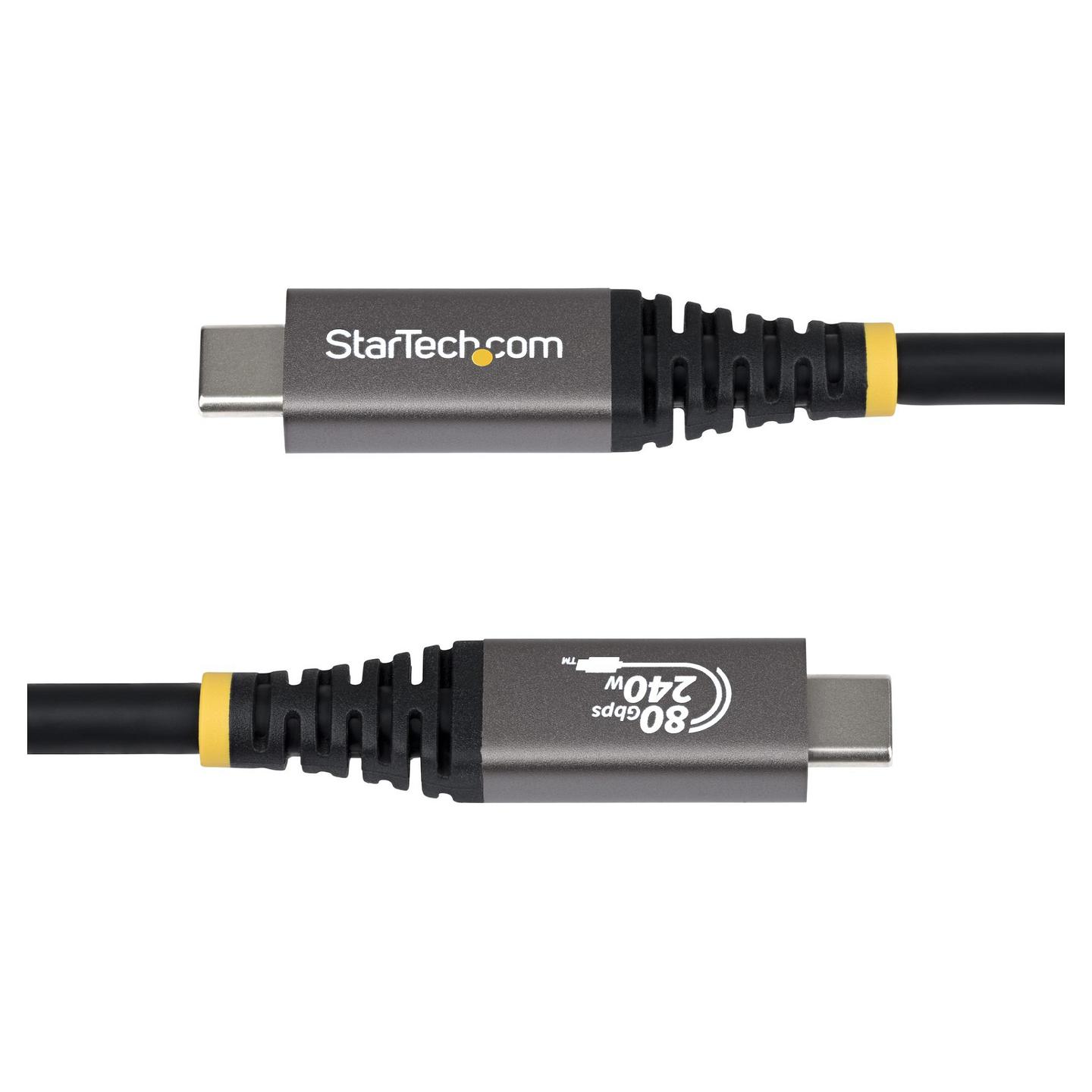 Kabllo USB StarTech.com CC1M80GUSB4CABLE / USB-C në USB-C / USB4 Gen 4x2 / 80 Gbit/s / PD 240W / 8K 120Hz / 1m - Zezë - 3