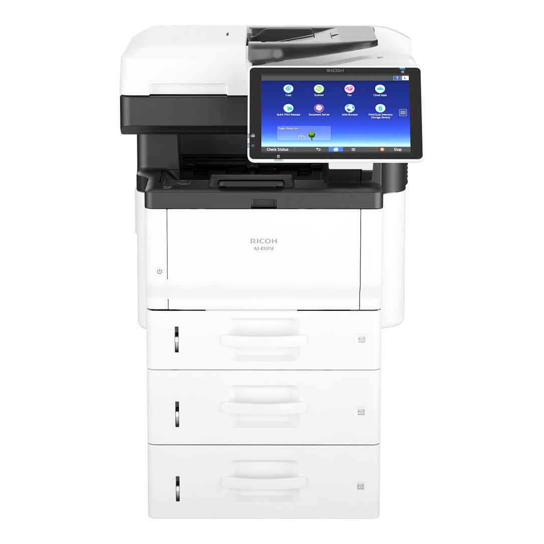 Printer Multifunksional Monokrom Ricoh IM 350FSE / Laser / A4 / 1200 × 1200 DPI / 35 ppm / Duplex / 2 GB / 320 GB / 10.1" Touchscreen / Ethernet / USB - Zezë/Bardhë - 2