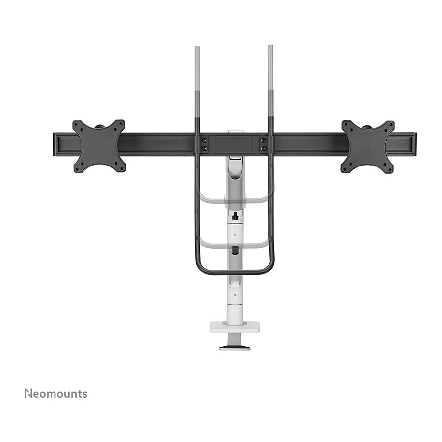 Mbajtëse për Monitor Neomounts / 2 Monitorë / 17"-32" / 8kg për Monitor / VESA 75x75-100x100 / Full Motion / Gas Spring / Tavolinë - Bardhë - 7