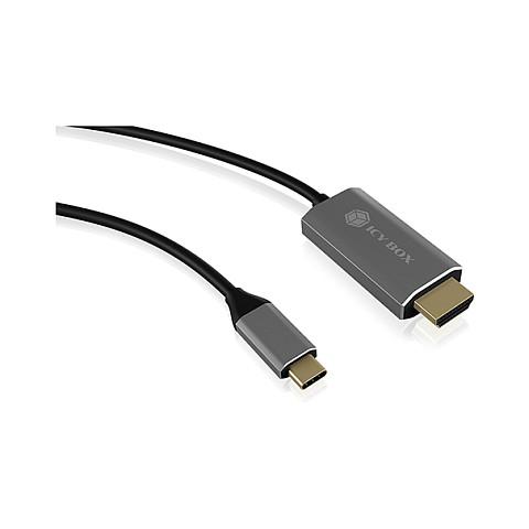 Kabllo HDMI ICY BOX IB-CB020-C / HDMI në HDMI / 1.8m / 4K - Zezë/Argjend - 2