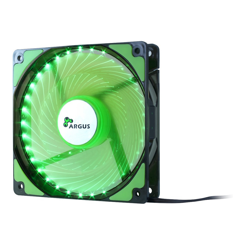 Ftohës për Kasë Inter-Tech Argus L-12025 GR / 120mm / 25mm / 1200 RPM / 33 LED / 3-Pin / Molex 4-Pin – Gjelbër