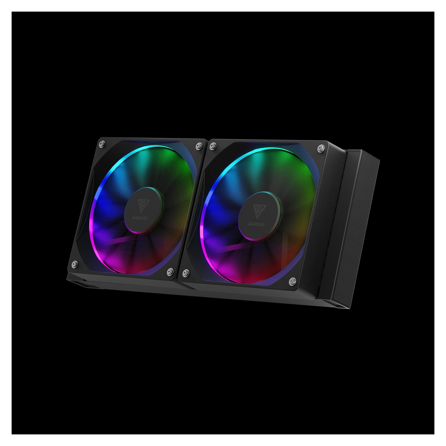 Ftohës për Procesor Gamdias Chione P3-240U / 240mm / 2x120mm / ARGB / LCD IPS / AIO - Zezë - 5