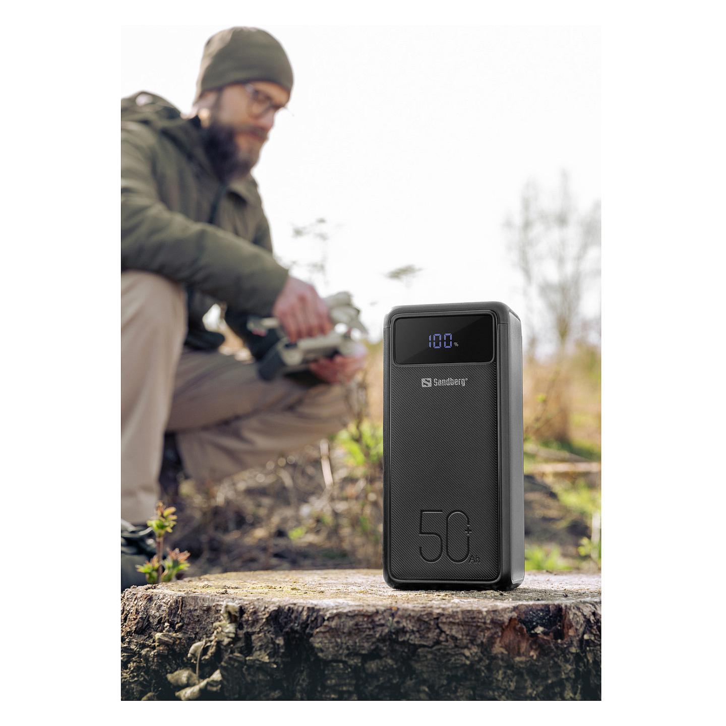Powerbank Sandberg USB-C PD 130W 50000 / 50.000mAh / 130W / 2x USB-C + 3x USB-A / PD - Zezë - 8