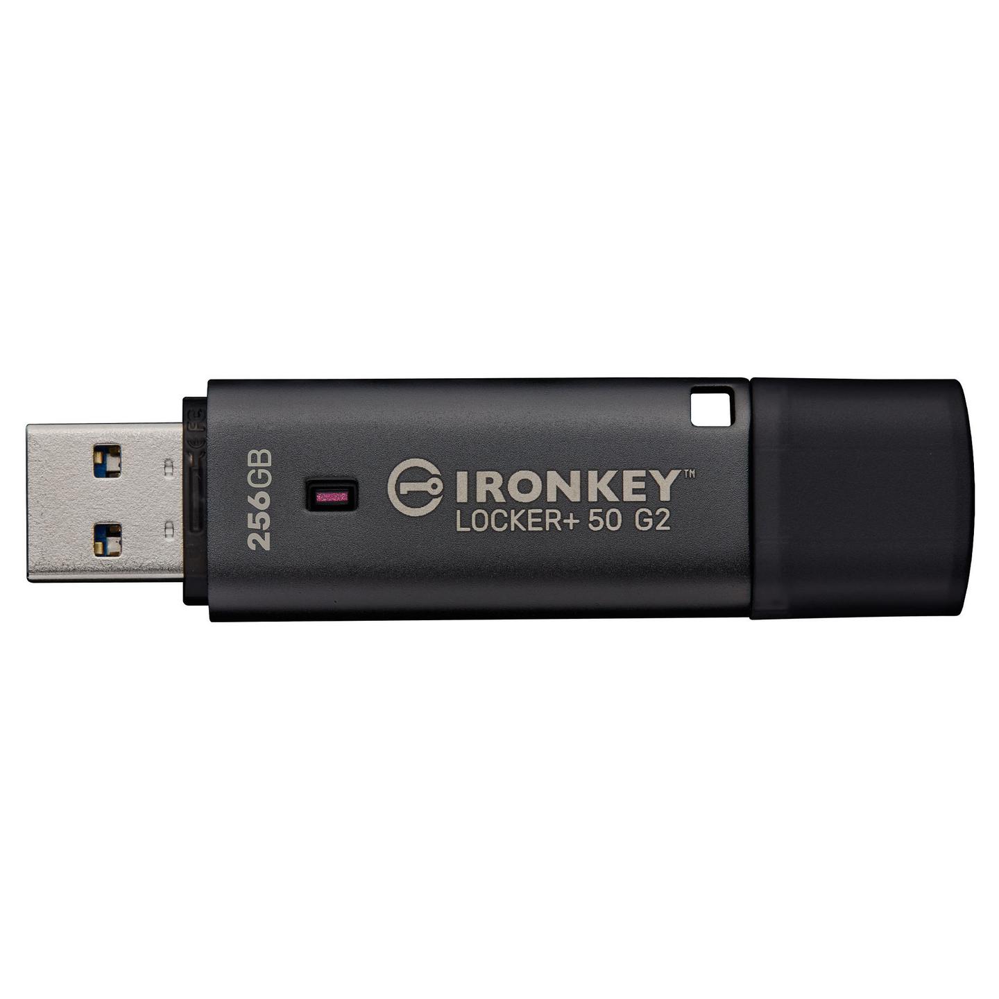 USB Flash Drive Kingston IronKey Locker+ 50 G2, 256GB, USB 3.2 Gen 1, AES 256-bit, FIPS 197 – Zezë - 2