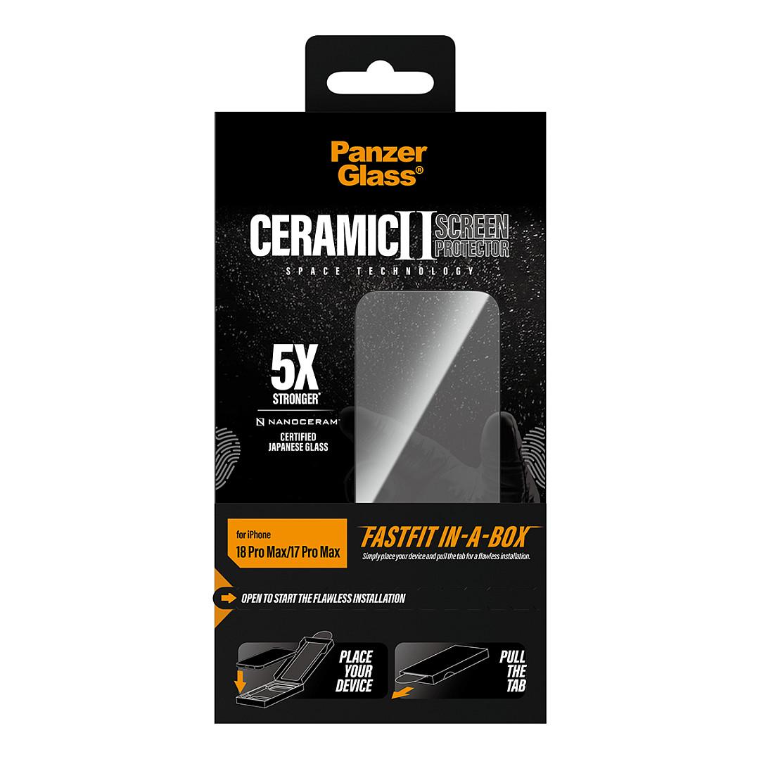 Aksesorë për telefon PanzerGlass Ceramic Screen Protector / iPhone 17 Pro Max / iPhone 18 Pro Max / Ultra-Wide Fit / FASTFIT IN-A-BOX - Transparent - 3
