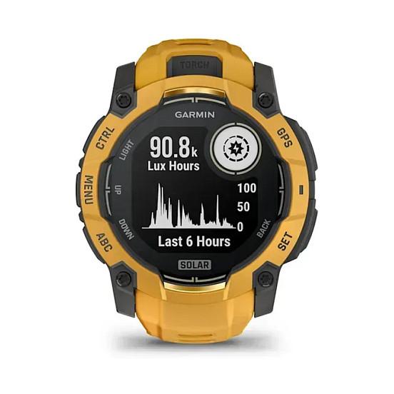 Orë e mençur Garmin Instinct 3 Solar, 50mm, GPS, Karikim Solar, 10 ATM – Portokalli/Hiri - 2